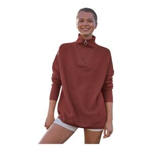 Anrabess Women’s Quarter Zip Sweater- EPLC